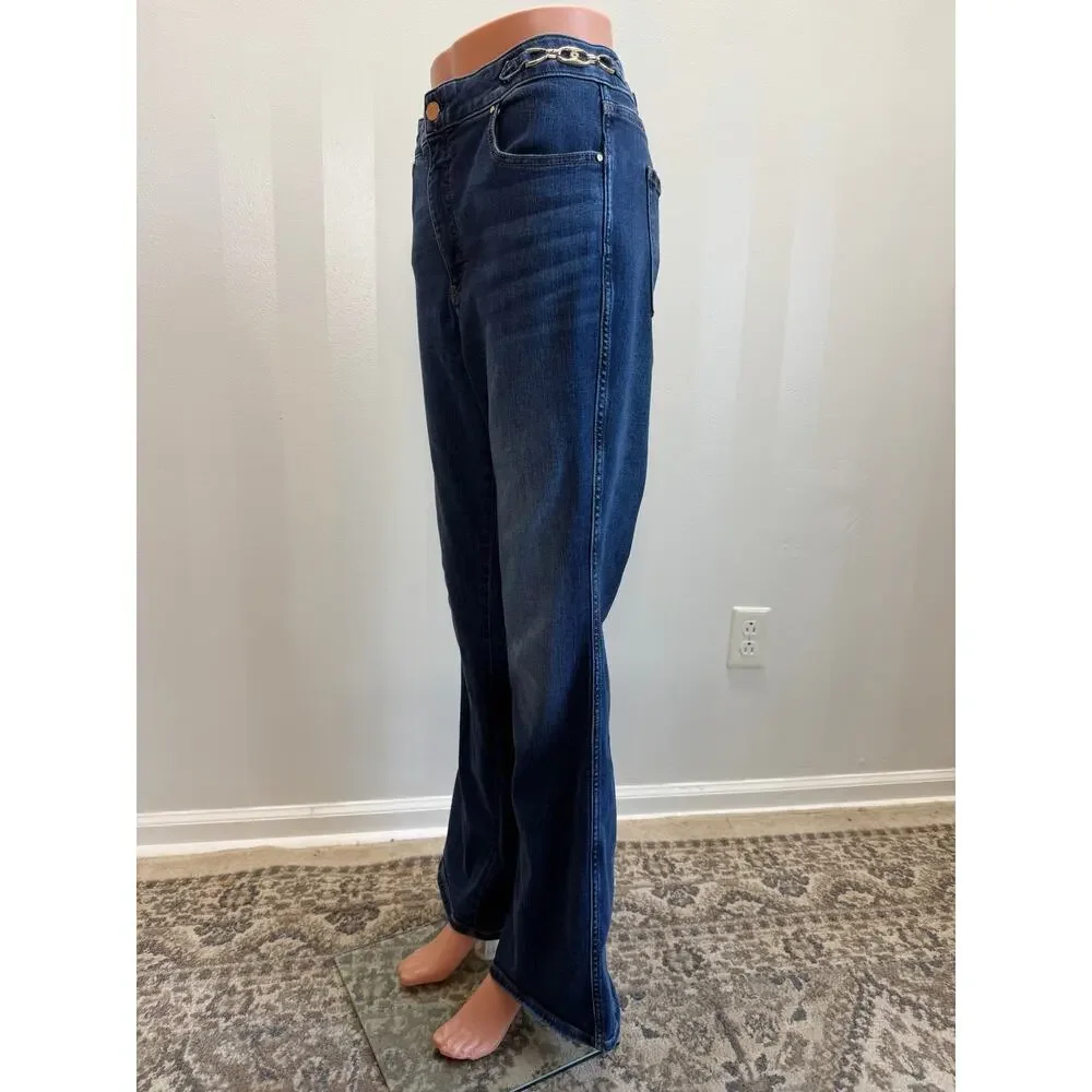 WHBM Women’s Distressed Flare Leg Jeans Sz 14 - Picture 3 of 13